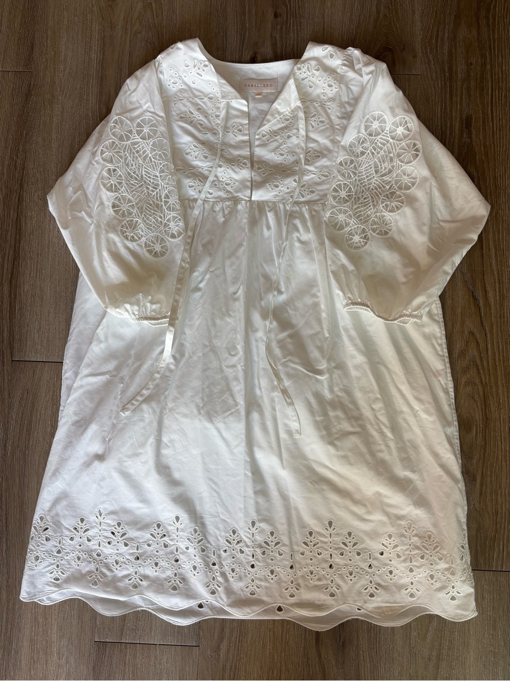 Caballero Women’s White Embroidered Eyelet Dress